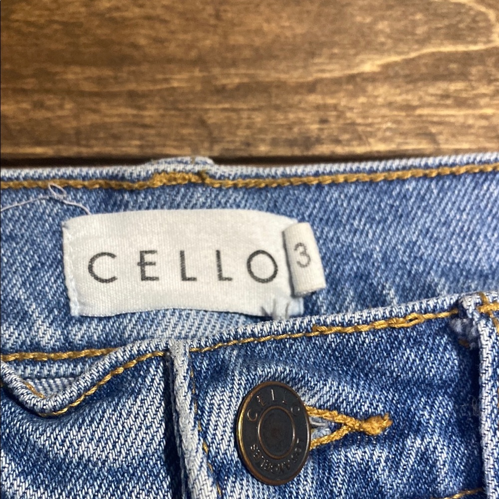 Cello Straight Leg Blue Jeans with Vintage Distressing - Picture 3 of 9